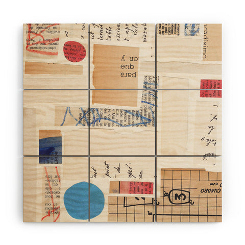 Alisa Galitsyna Abstract Mixed Media Collage 1 Wood Wall Mural