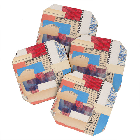 Alisa Galitsyna Abstract Mixed Media Collage 2 Coaster Set