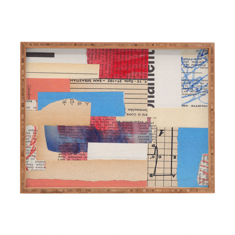 Alisa Galitsyna Abstract Mixed Media Collage 2 Rectangular Tray