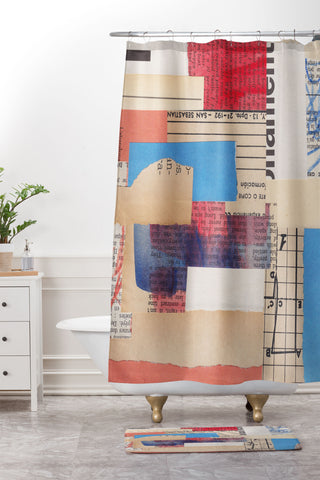 Alisa Galitsyna Abstract Mixed Media Collage 2 Shower Curtain And Mat