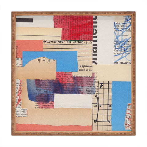 Alisa Galitsyna Abstract Mixed Media Collage 2 Square Tray