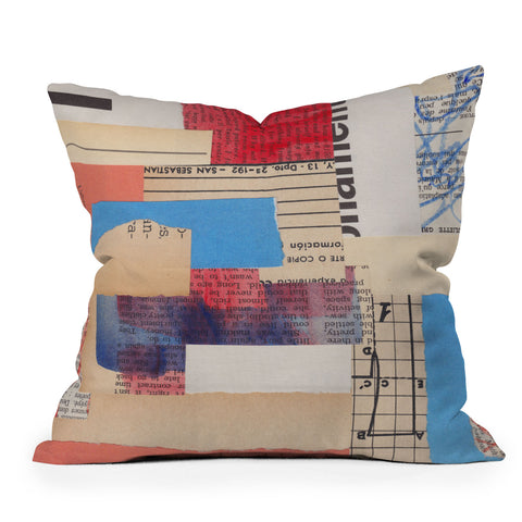 Alisa Galitsyna Abstract Mixed Media Collage 2 Throw Pillow