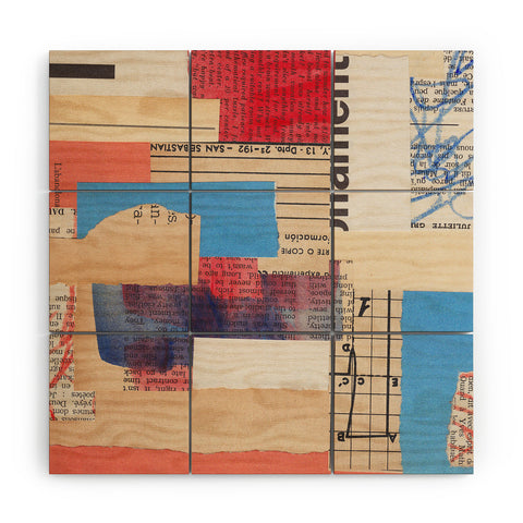 Alisa Galitsyna Abstract Mixed Media Collage 2 Wood Wall Mural