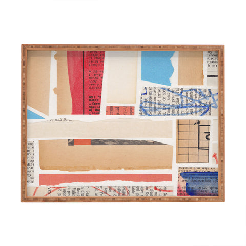 Alisa Galitsyna Abstract Mixed Media Collage 3 Rectangular Tray