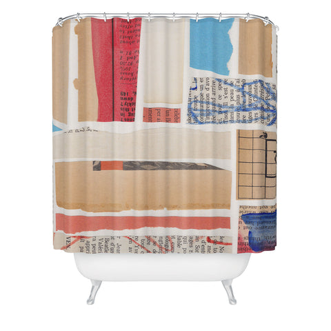 Alisa Galitsyna Abstract Mixed Media Collage 3 Shower Curtain