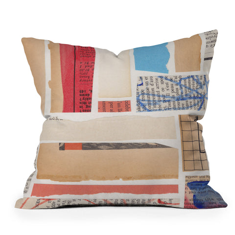 Alisa Galitsyna Abstract Mixed Media Collage 3 Throw Pillow