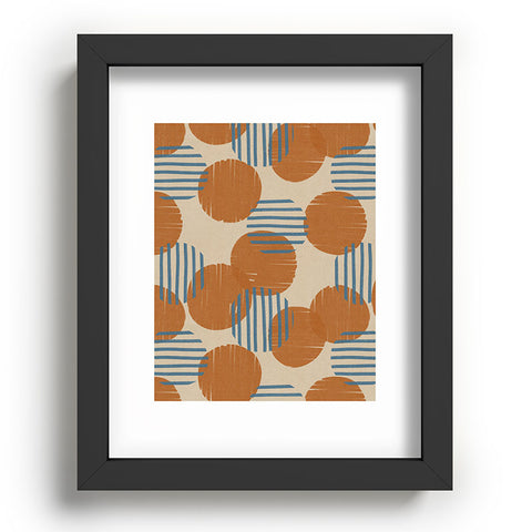 Alisa Galitsyna Abstract Pattern Orange Blue Recessed Framing Rectangle