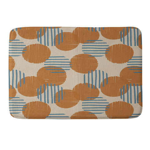 Alisa Galitsyna Abstract Pattern Orange Blue Memory Foam Bath Mat