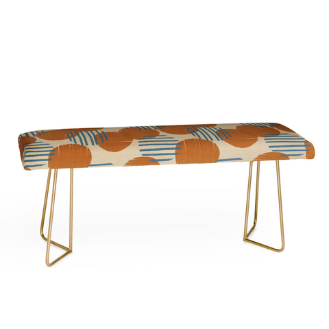 Alisa Galitsyna Abstract Pattern Orange Blue Bench
