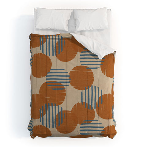 Alisa Galitsyna Abstract Pattern Orange Blue Comforter