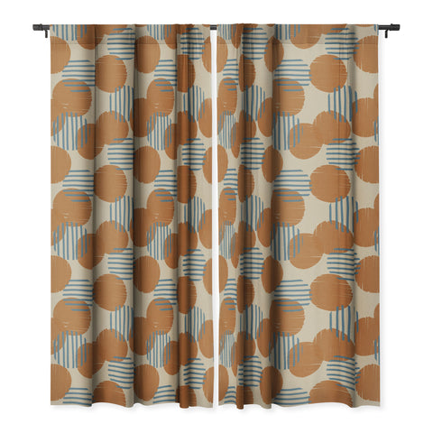 Alisa Galitsyna Abstract Pattern Orange Blue Blackout Window Curtain
