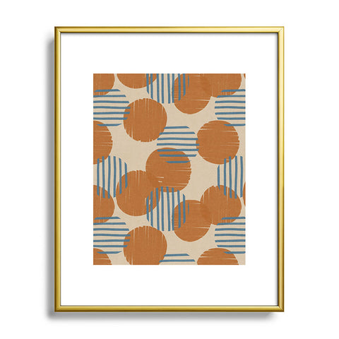 Alisa Galitsyna Abstract Pattern Orange Blue Metal Framed Art Print