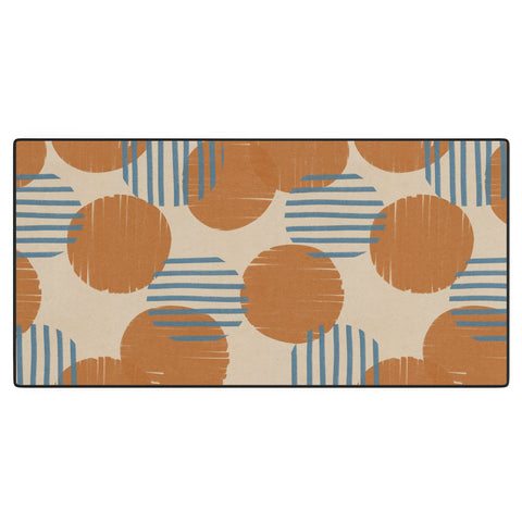 Alisa Galitsyna Abstract Pattern Orange Blue Desk Mat