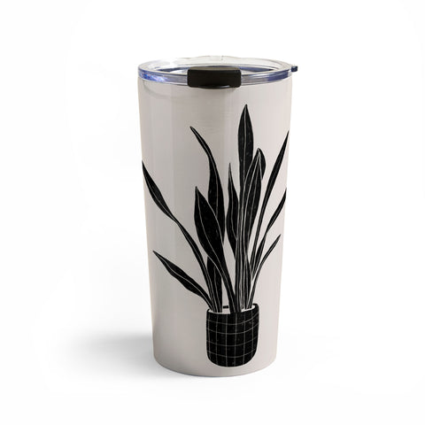 Alisa Galitsyna Black and White Snake Plant Travel Mug