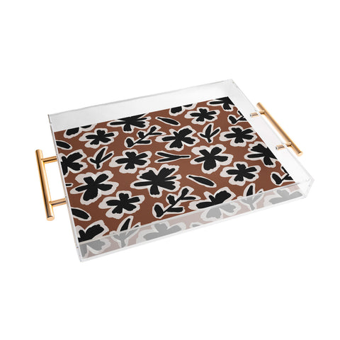 Alisa Galitsyna Black Florals 2 Acrylic Tray