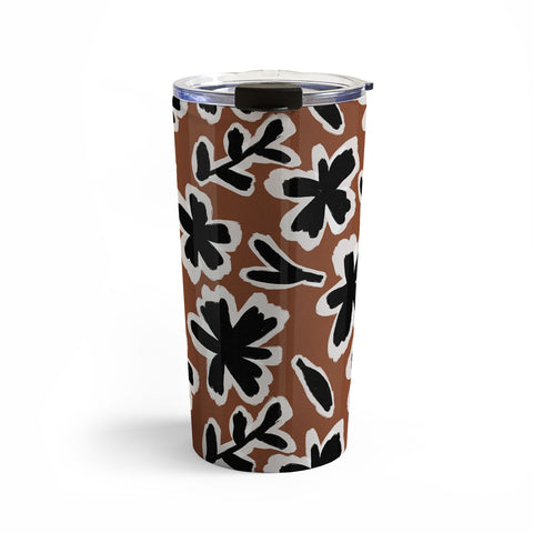 Alisa Galitsyna Black Florals 2 Travel Mug