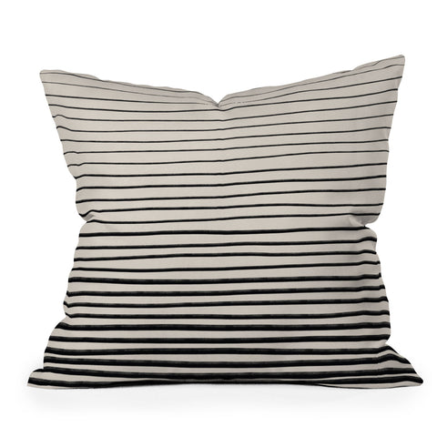Alisa Galitsyna Black Horizontal Lines Outdoor Throw Pillow