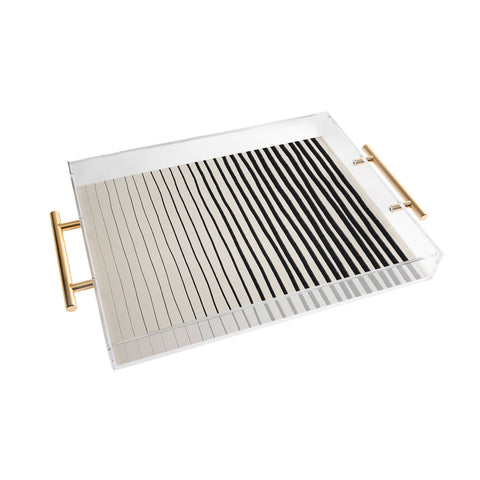 Alisa Galitsyna Black Vertical Lines Acrylic Tray