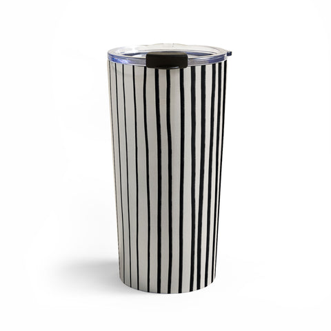 Alisa Galitsyna Black Vertical Lines Travel Mug