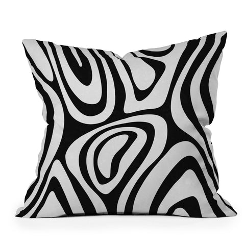 Alisa Galitsyna Black White Minimal Outdoor Throw Pillow