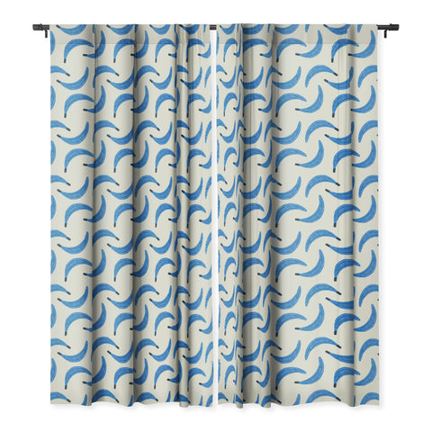 Alisa Galitsyna Blue Bananas Blackout Window Curtain