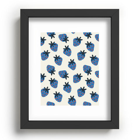 Alisa Galitsyna Blue Strawberries Recessed Framing Rectangle