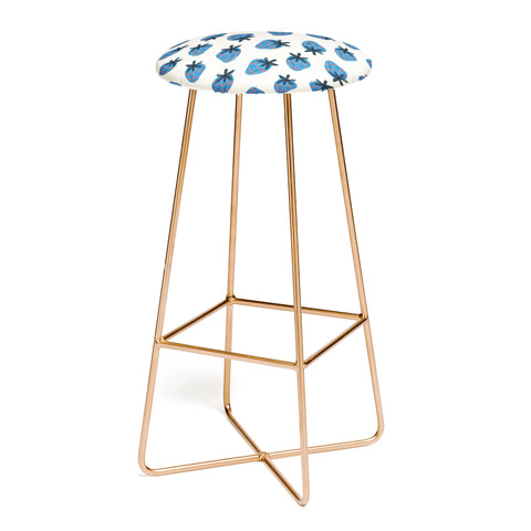 Alisa Galitsyna Blue Strawberries Bar Stool