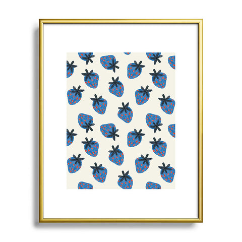 Alisa Galitsyna Blue Strawberries Metal Framed Art Print