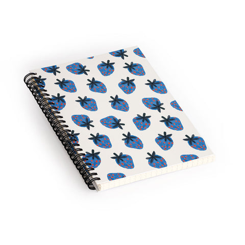 Alisa Galitsyna Blue Strawberries Spiral Notebook