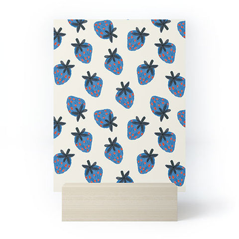 Alisa Galitsyna Blue Strawberries Mini Art Print