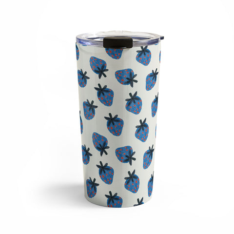 Alisa Galitsyna Blue Strawberries Travel Mug