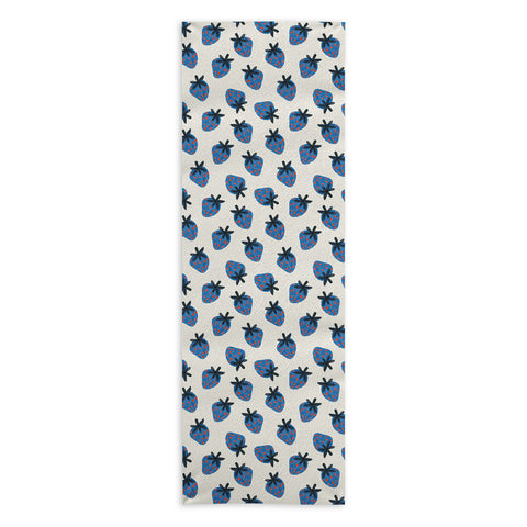 Alisa Galitsyna Blue Strawberries Yoga Towel