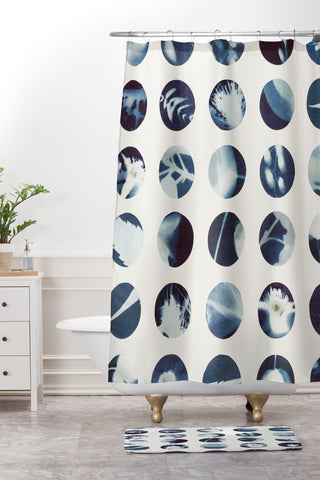 Alisa Galitsyna Botanical Cyanotypes Shower Curtain And Mat