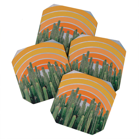 Alisa Galitsyna Cactus and Rainbow Coaster Set