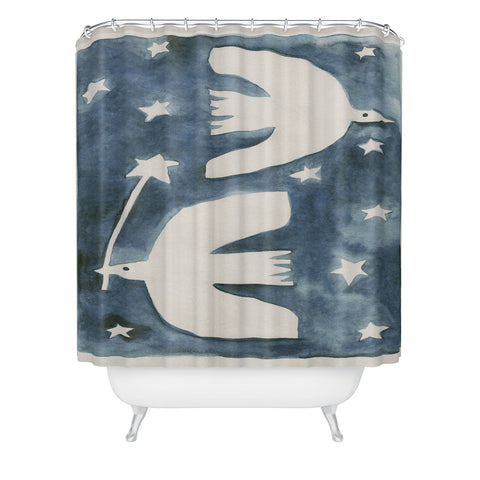 Alisa Galitsyna Celestial Birds V2 Shower Curtain