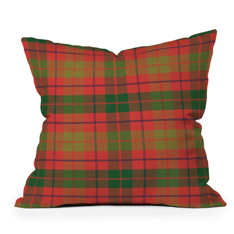 Alisa Galitsyna Christmas Plaid Green and Red Outdoor Throw Pillow