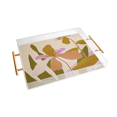 Alisa Galitsyna Colorful Iris Flowers Acrylic Tray