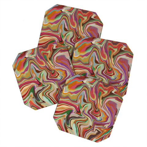 Alisa Galitsyna Colorful Liquid Swirl Coaster Set