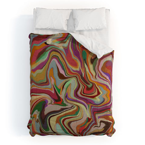 Alisa Galitsyna Colorful Liquid Swirl Comforter