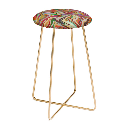 Alisa Galitsyna Colorful Liquid Swirl Counter Stool