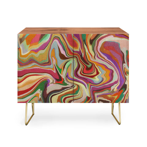 Alisa Galitsyna Colorful Liquid Swirl Credenza