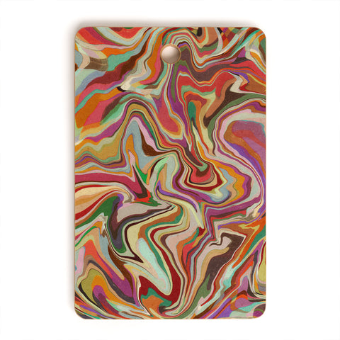 Alisa Galitsyna Colorful Liquid Swirl Cutting Board Rectangle