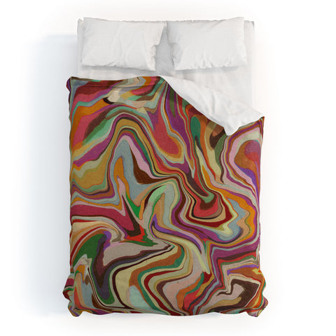 Alisa Galitsyna Colorful Liquid Swirl Duvet Cover