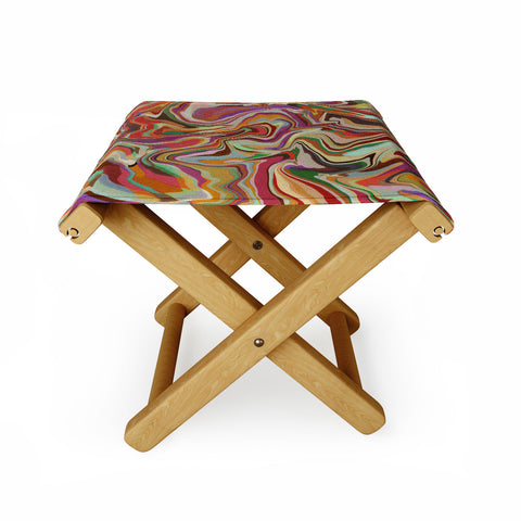 Alisa Galitsyna Colorful Liquid Swirl Folding Stool