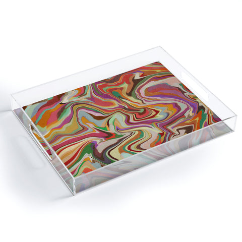 Alisa Galitsyna Colorful Liquid Swirl Acrylic Tray