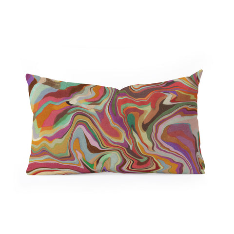 Alisa Galitsyna Colorful Liquid Swirl Oblong Throw Pillow