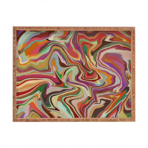 Alisa Galitsyna Colorful Liquid Swirl Rectangular Tray