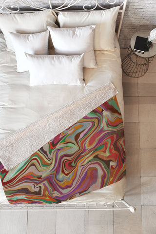 Alisa Galitsyna Colorful Liquid Swirl Fleece Throw Blanket