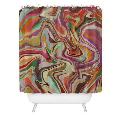 Alisa Galitsyna Colorful Liquid Swirl Shower Curtain