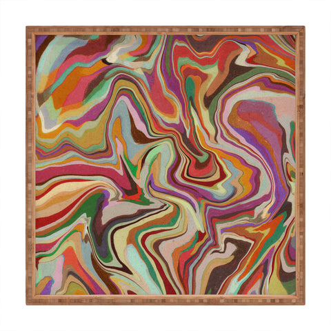 Alisa Galitsyna Colorful Liquid Swirl Square Tray